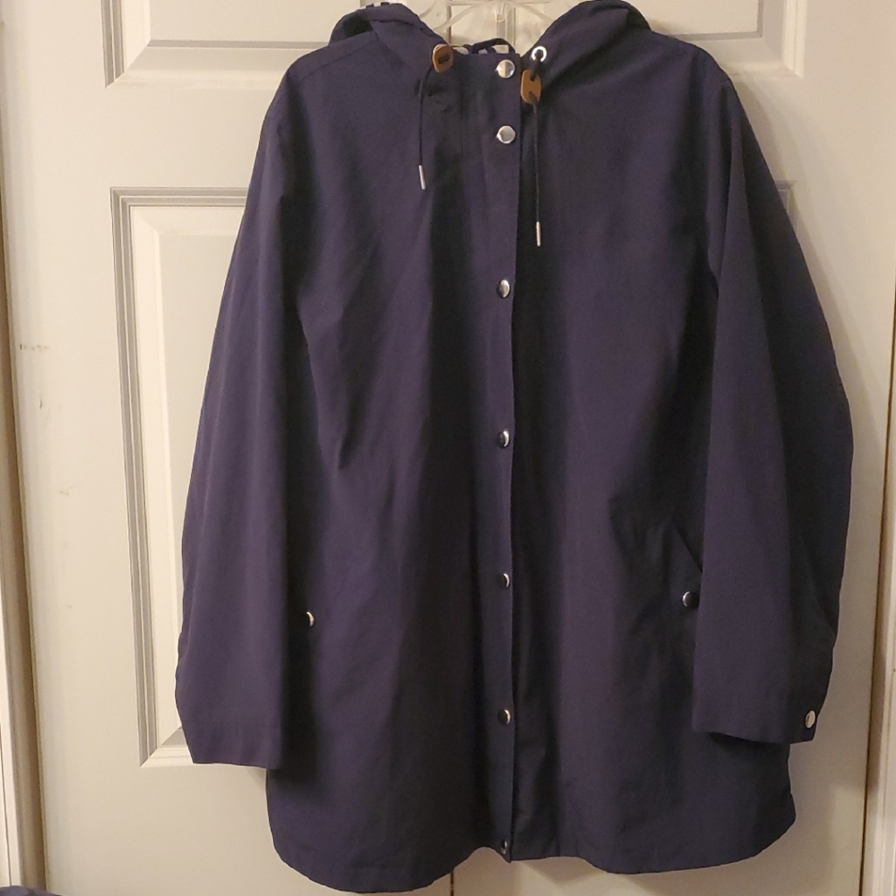 Ellos Blue Utility Jacket with Hood and Weather-Resistant Fabric